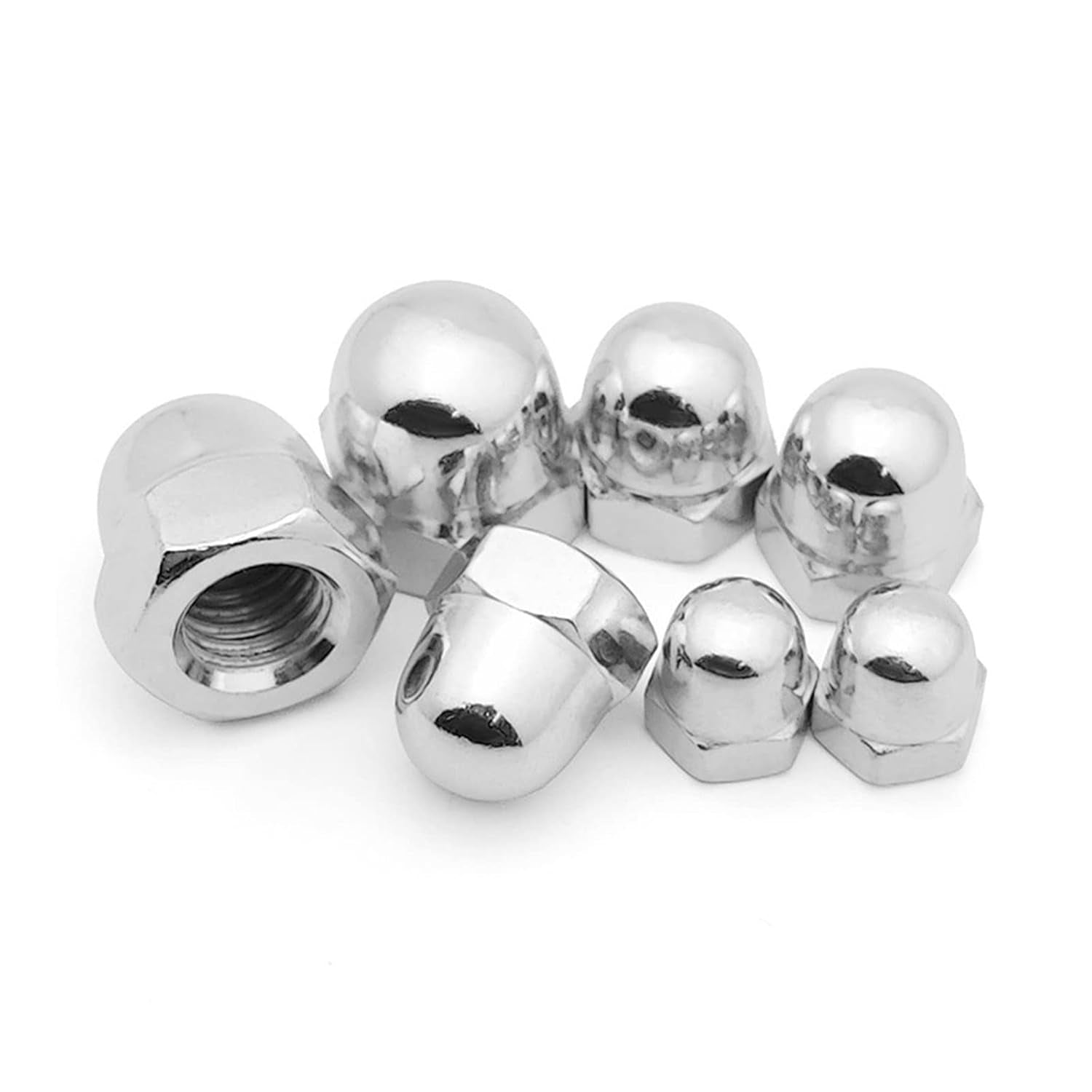 #6-32 Stainless Steel Acorn Nuts, 304 Stainless Hex Cap Nuts, 100 Piece Set