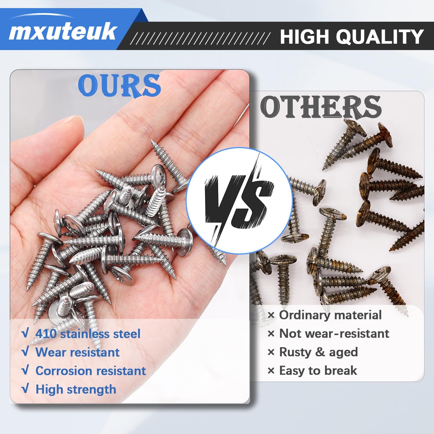 #8 x 3/4 Inch Stainless Steel Wood Screws, Phillips Modified Truss Head Self-Tapping Screws (200 Pieces)