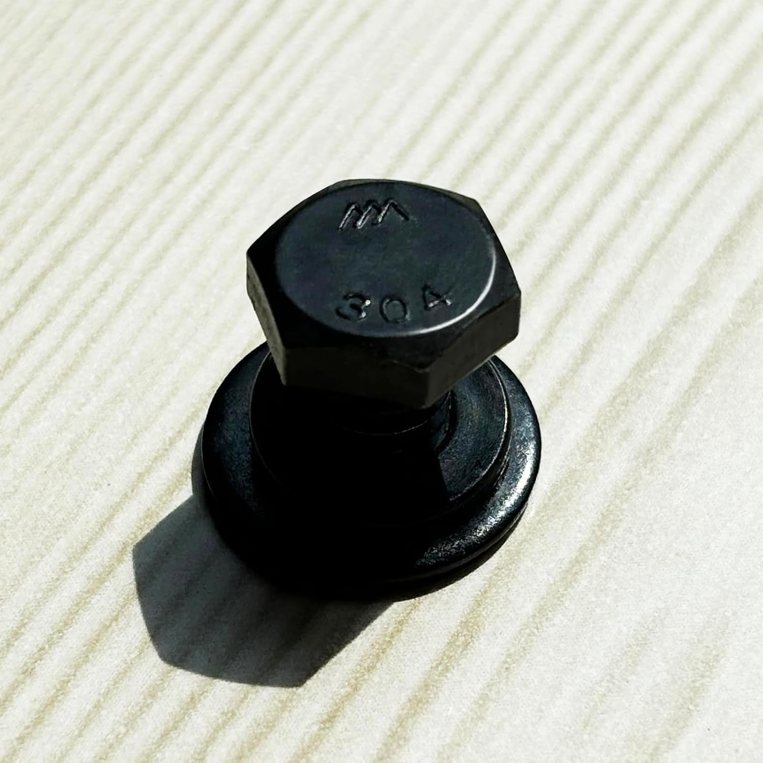 (5 Sets) 5/16-18 X 4" Hex Head Bolts and Nuts with Flat & Lock Washers, 304 Stainless Steel 18-8, Fully Threaded, Black Oxide Bolt Kit, 5/16 Bolt