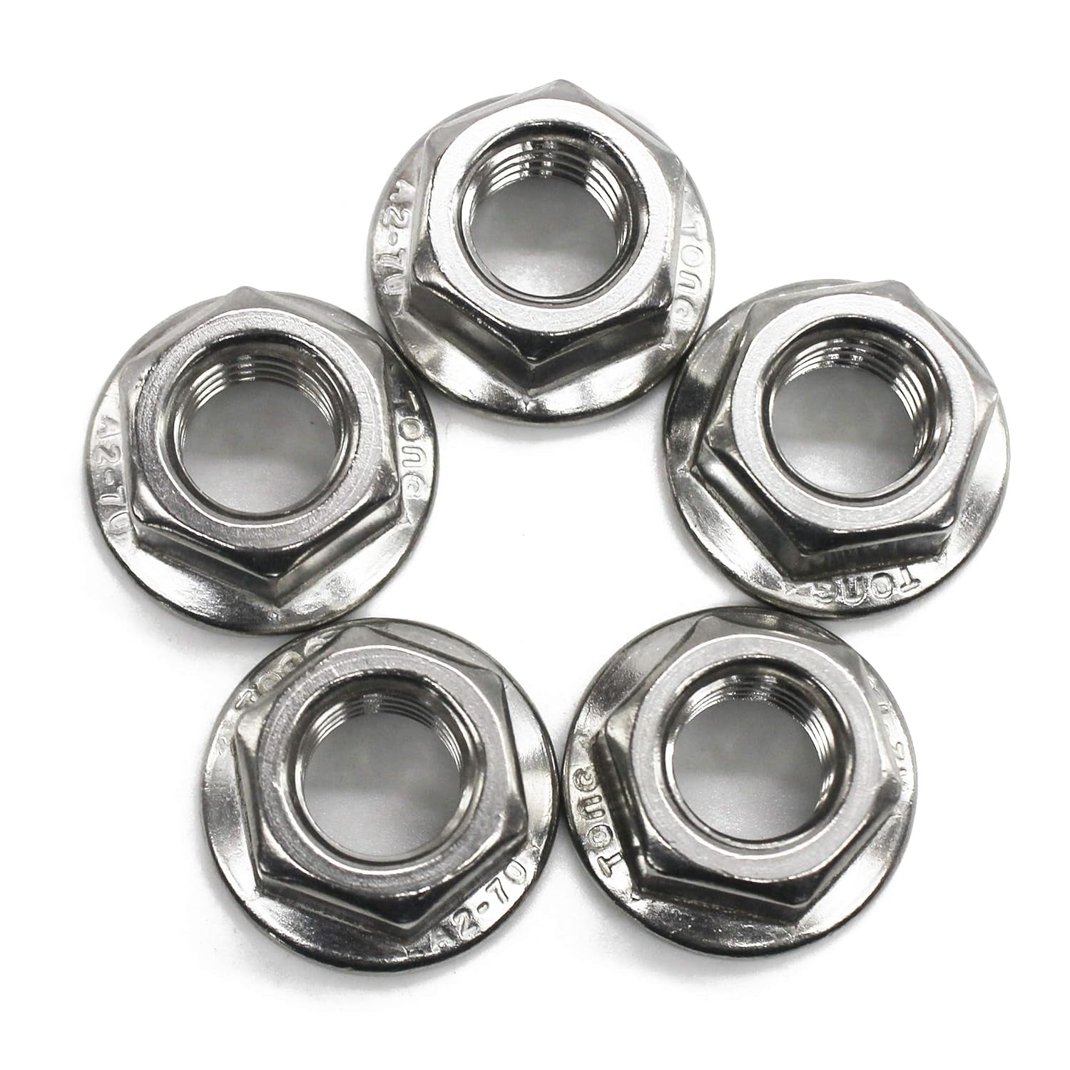 (25 PCS) Flange Nuts Serrated, Stainless Steel 18-8, 5/16"-18,By