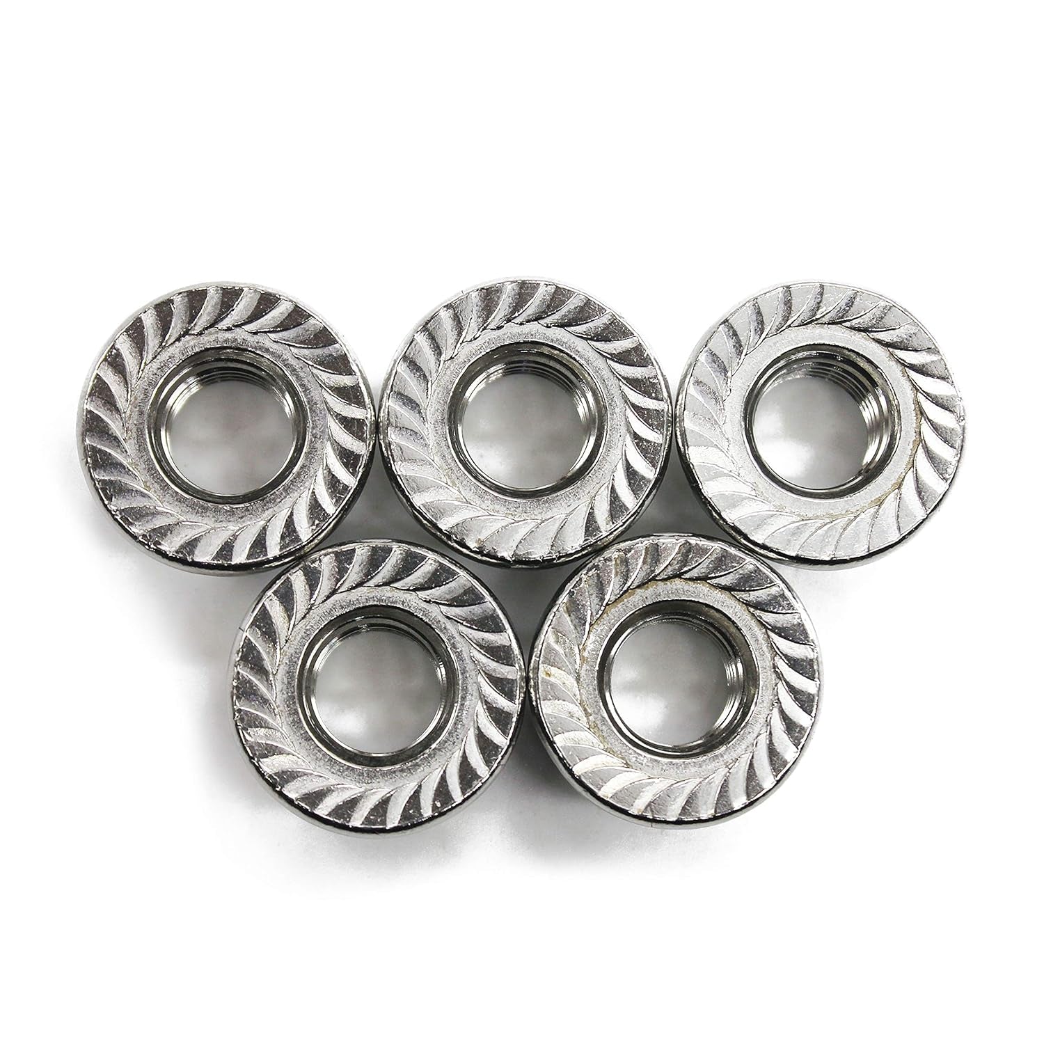(25 PCS) Flange Nuts Serrated, Stainless Steel 18-8, 5/16"-18,By