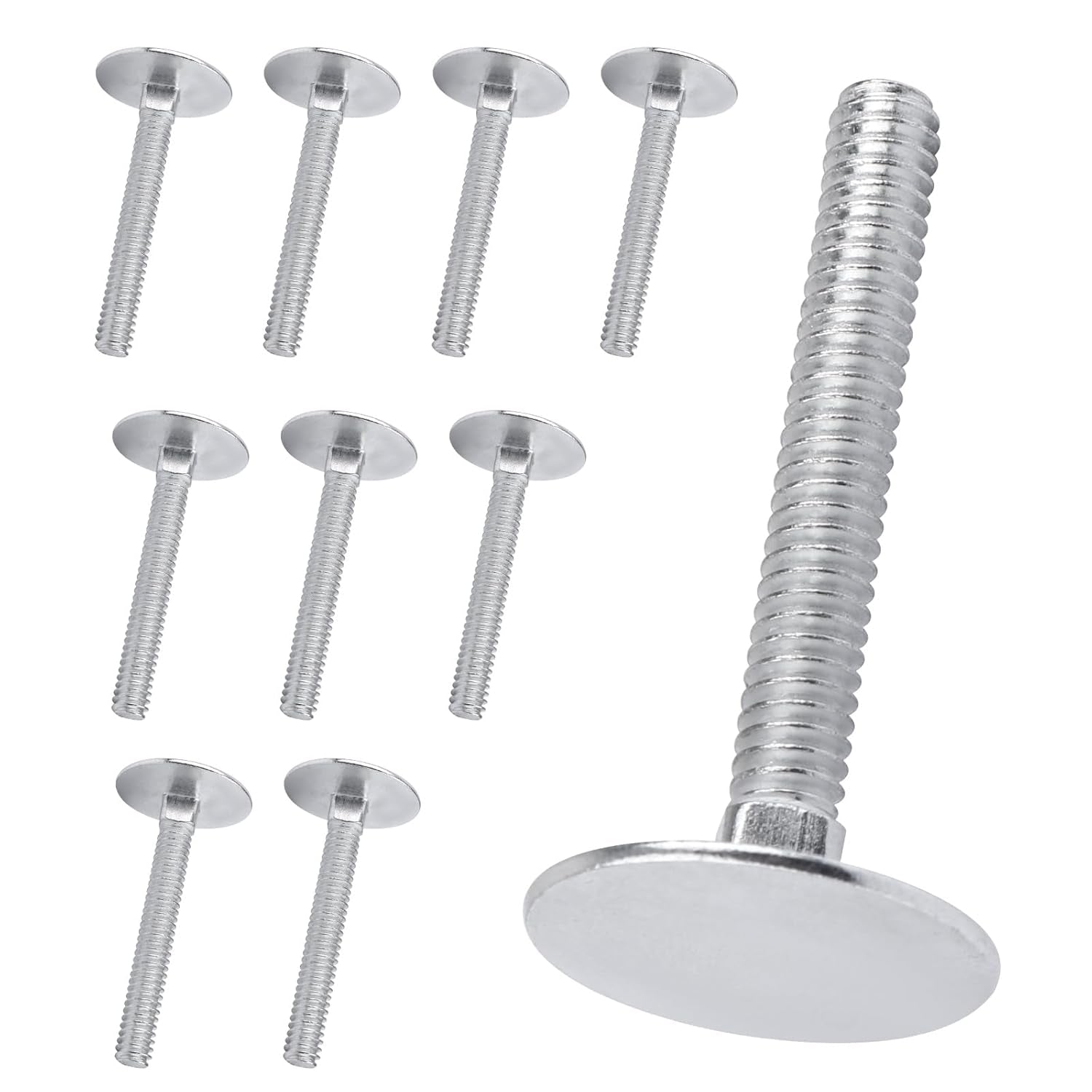 014973239640 Elevator Bolts, 1/4-20 X 2 Flat Elevator Bolts Zinc Plated Fastener for Roll up Doorsfor Roll up Doors, Swim Deck, Garage Wall Mount Unit and Other Fastener Applications - 10 Pcs